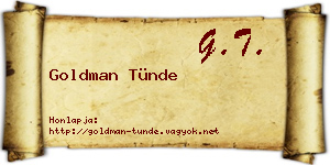 Goldman Tünde névjegykártya